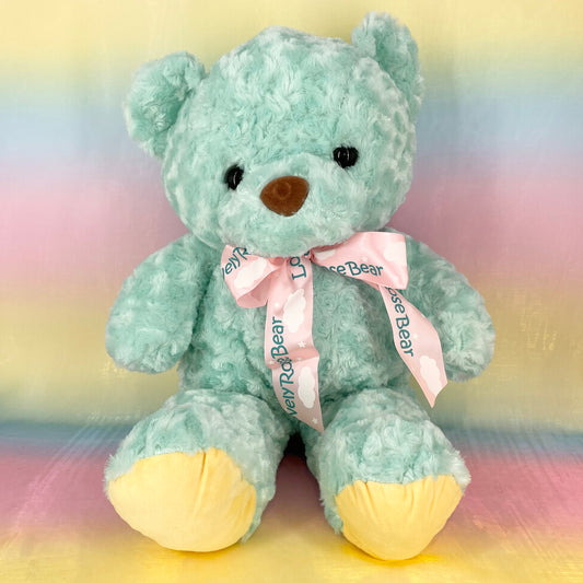 Lovely Rose Bear - Turquoise with Pink Ribbon - Extra Large